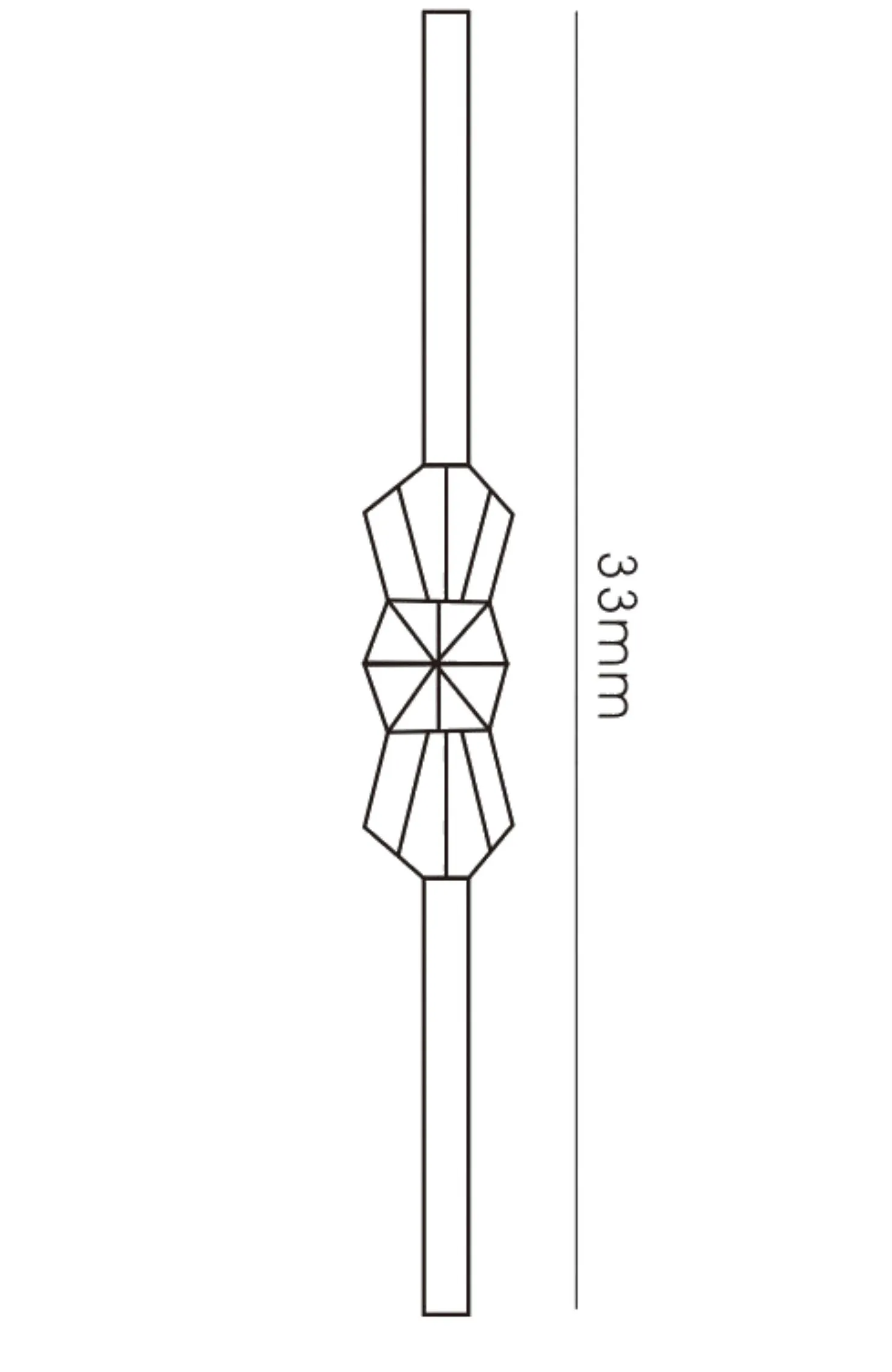 Bow Tie Straight Link Polished Chrome 33mm C90021  Diyas Crystal Link